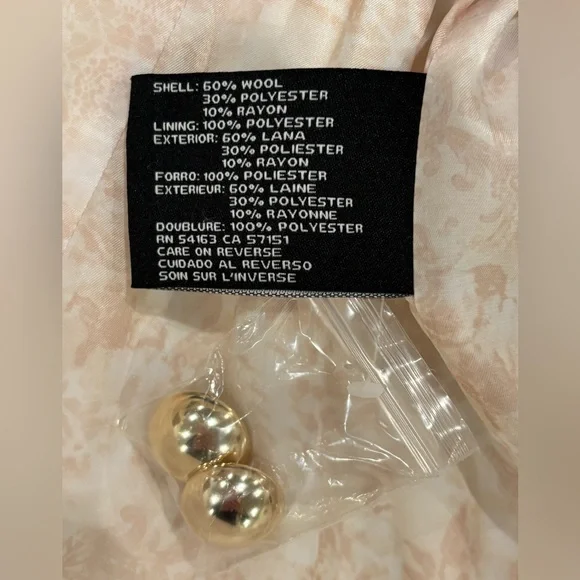 Guess Wool Blend Asymmetrical Cream Colored Wrap Coat, Size XL - Picture 13 of 16